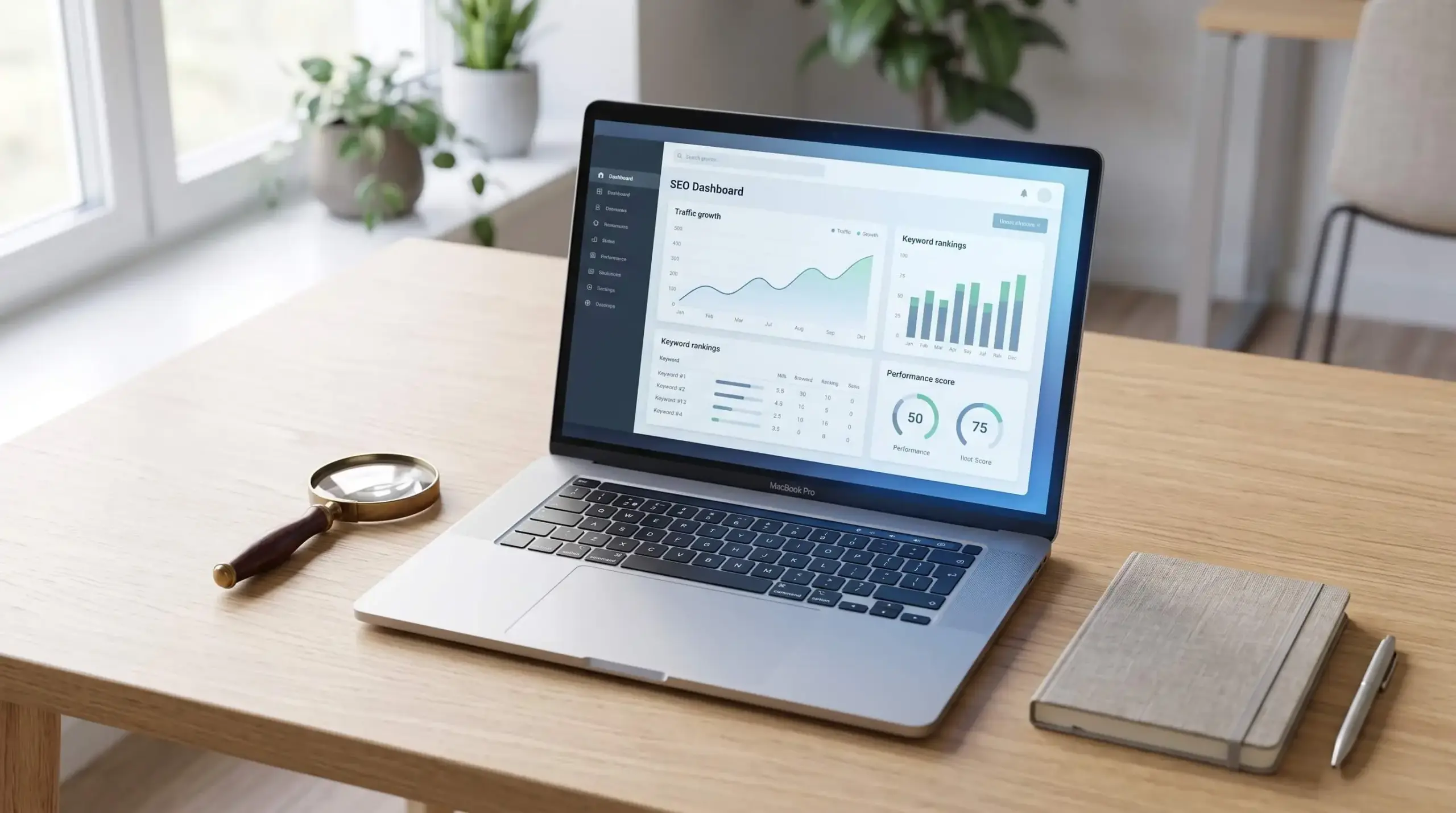 Blog 6 SEO-Tool Dashboard auf Laptop für Schweizer KMU