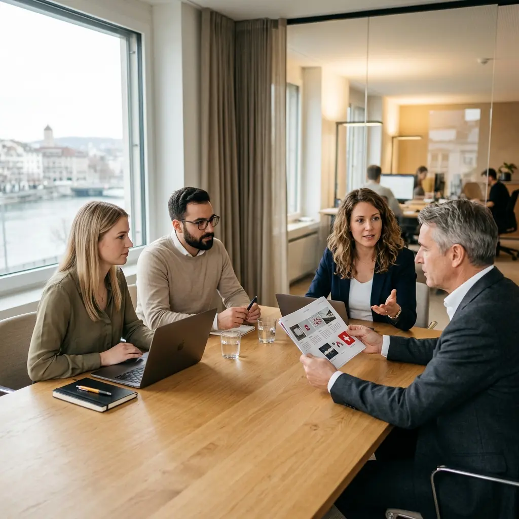 Webagentur oder Freelancer in Luzern: Persönliches Beratungsgespräch in einem modernen Büro