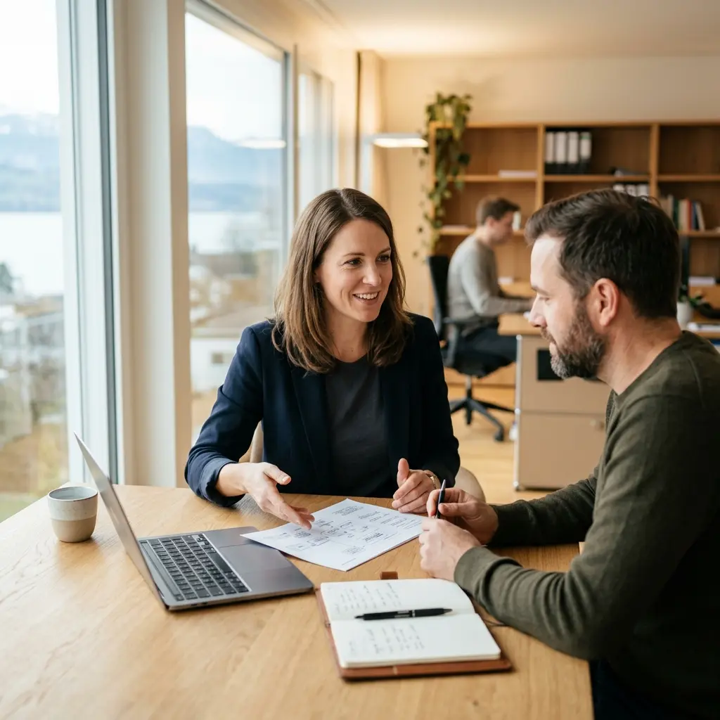 Webshop Beratung Schweiz: Experte bespricht Anforderungen mit Kunde